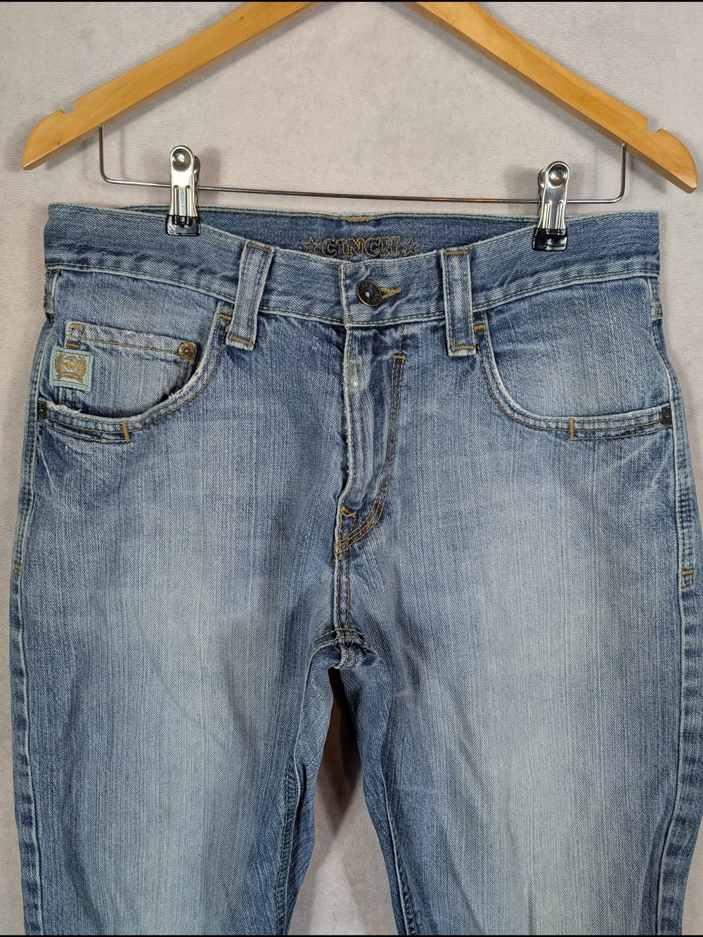 Cinch Carter Relaxed Straight Fit Jeans Men's Size 32x38 Light Wash Western